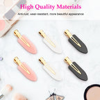 6 Pcs Creaseless Hair Clips No bend No Crease Hair Clip Makeup Clips for Women and Girls Flat Hair Clips for Hairstyling Salon Golden Handle