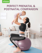 Trideer Yoga Ball - Exercise Ball for Workout pilates Stability - Anti-Burst and Slip Resistant for physical therapy, Birthing, Stretching & Core Workout, Office Ball Chair, Flexible Seating, Home Gym
