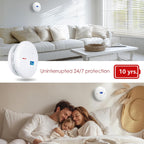 6 Pack 10 Year Battery Operated Smoke and Carbon Monoxide Detector, Portable Fire Co Alarm for Home and Kitchen (White)
