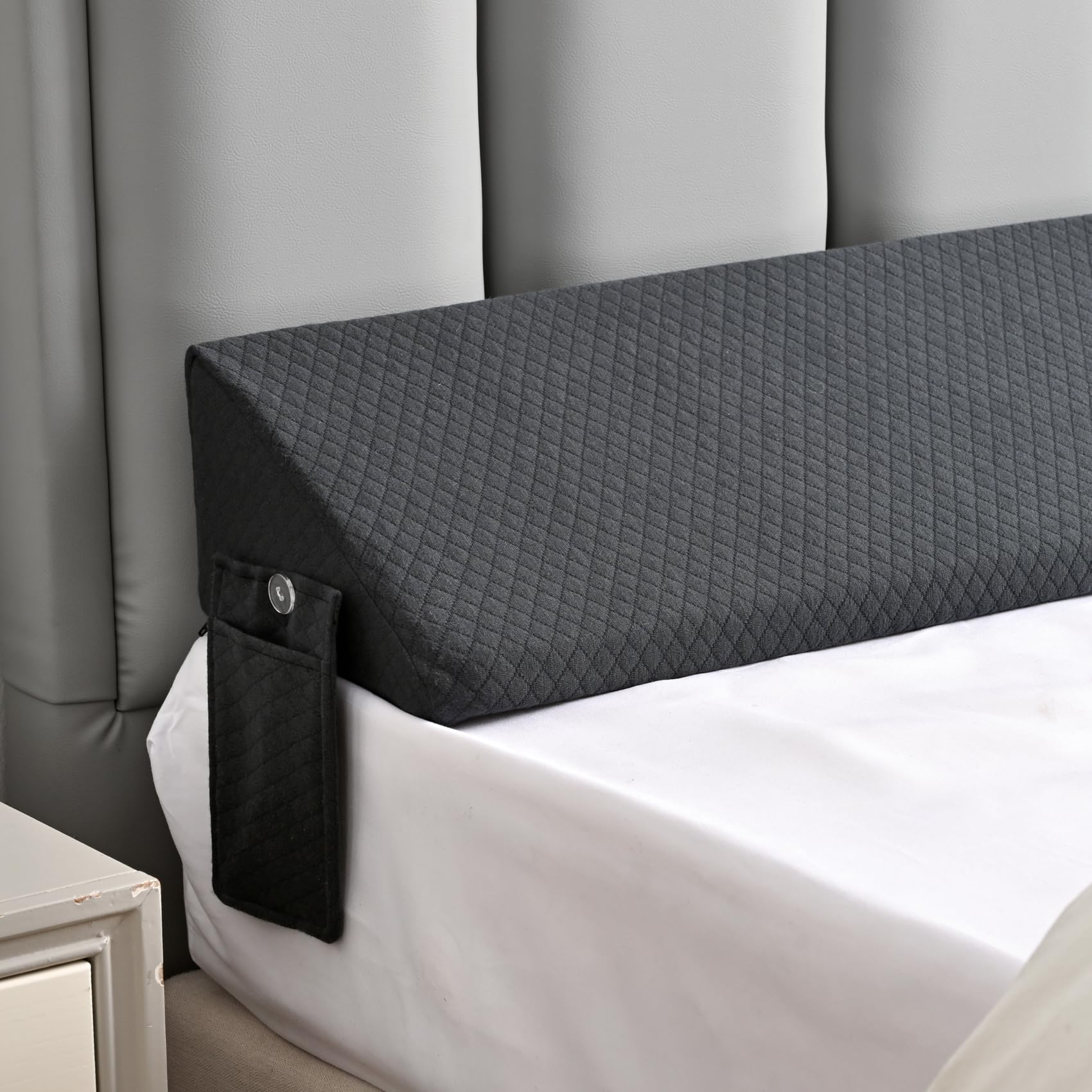 Queen Size Bed Wedge Pillow for Headboard Gap Filler, Long Triangle Wedges Bolster Nora Pillows for Sleep,Between Mattress and Headboards,Must Have Home Essentials,Bedding Sets Collections Beds Decor