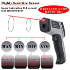 BENETECH Infrared Thermometer -58℉~1382℉(-50℃~750℃) with 30 Groups Memory, IR Laser Pyrometer Gun with High Low Temperature Alarm & MAX MIN DIF AVG Value for Cooking Auto Repair
