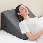 Sasttie Wedge Pillow for Sleep Apnea, 12 Inch Bed Wedge Pillow for Back Pain Relief, Adjustable Memory Foam Pillow Wedges for Sleeping Acid Reflux, Shoulder Pain Relief and Snoring, Dark Grey
