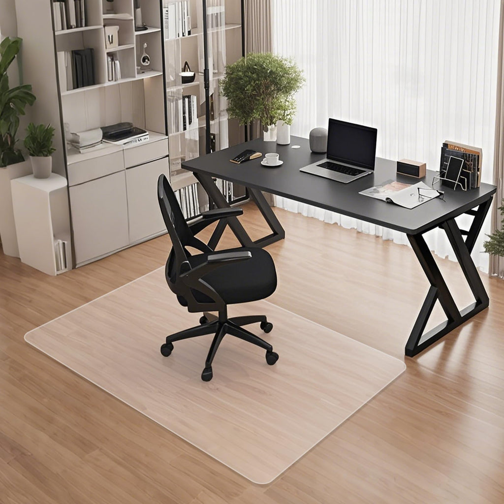 Clear Chair Mat for Hardwood Floors, 48" x 36" PVC Office Floor Protector, Heavy Duty Anti-Slip Mat for Rolling Chairs, Easy to Clean, for Home, Office, Gaming