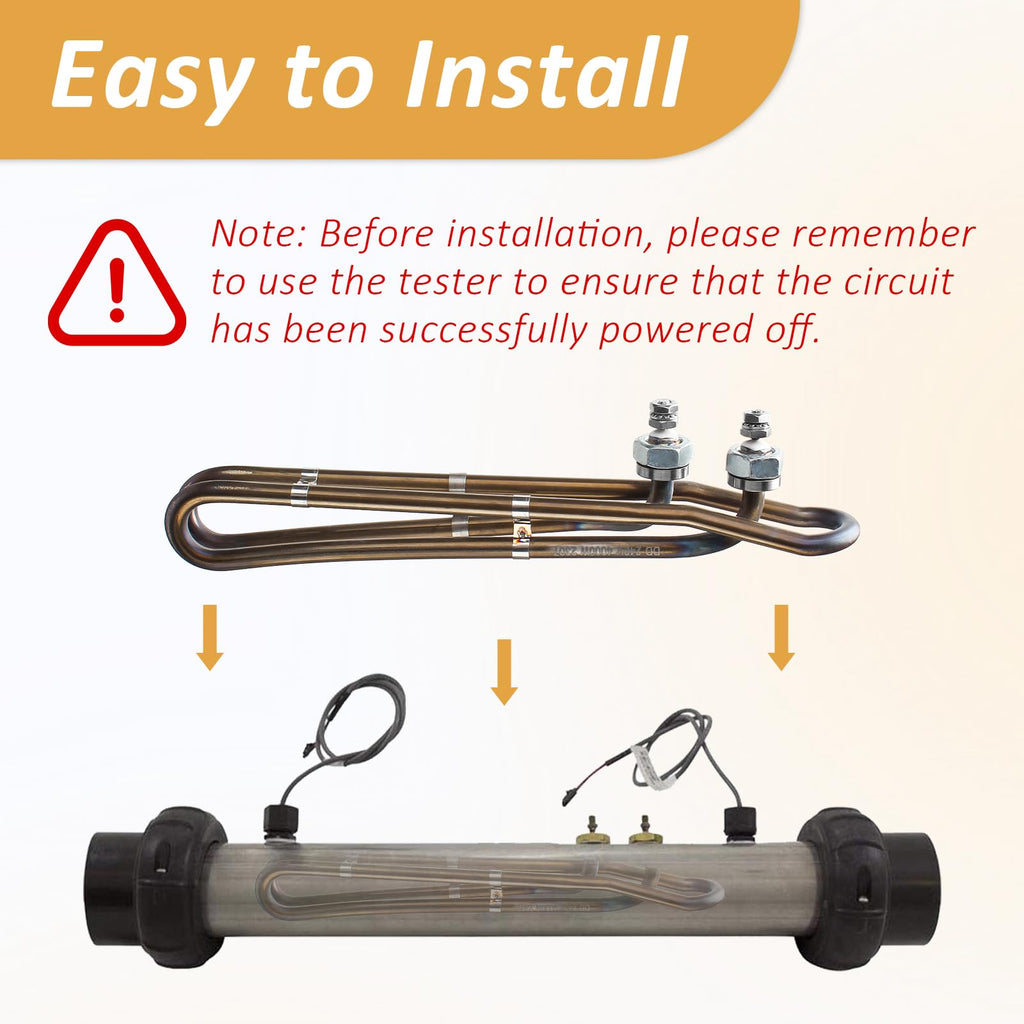 ArrogantF 4.0KW 240V Univeral Heater Element Replacement for Balboa Spa Heater Element 4.0 KW 58104 or Flo-Thru Hot Tub Spas Electric Heaters (10 inch)