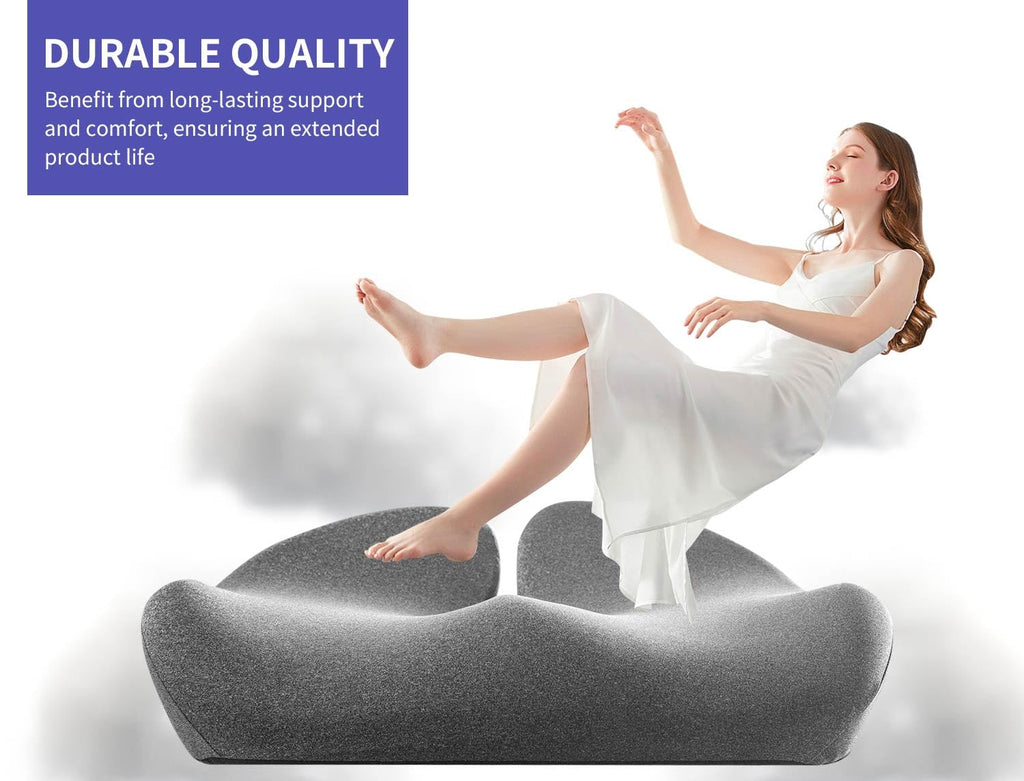 Pubemy SupremeComfort X-Large Gel Infused High Density Foam Seat Cushion for Office Chair, Kitchen Chair, Car Seats- Elevate Your Seating Experience -Pressure Sore and Tailbone Pain Relief