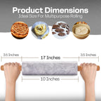 17 Inch Marble Rolling Pin with Wooden Handles & Wood Cradle, Dough Roller for Baking Pizza, Pies, Pastries, Pasta, Cookies