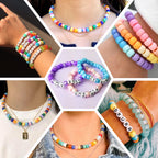 Quefe 3960pcs Pony Beads for Friendship Bracelet Making Kit 48 Colors Kandi Beads Set, 2400pcs Plastic Rainbow Bulk and 1560pcs Letter Beads for Keychains Craft Jewelry Necklace