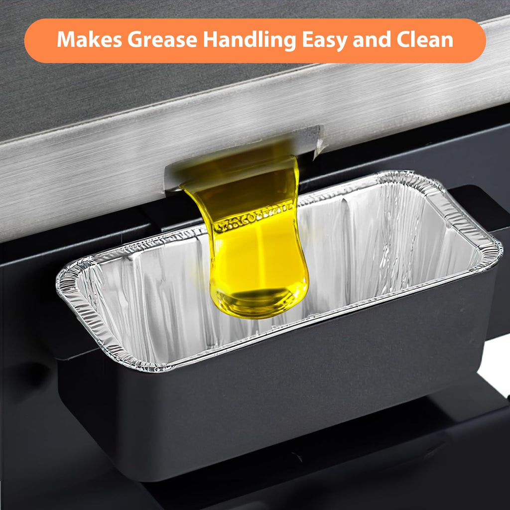 Whaleme 50-Pack Griddle Accessories for Blackstone - Grease Cup Liners Compatible with Blackstone 5017 Griddle, Aluminum Foil Drip Pan Disposable Grease Catcher Tray for 17, 22, 28, 36 Inch