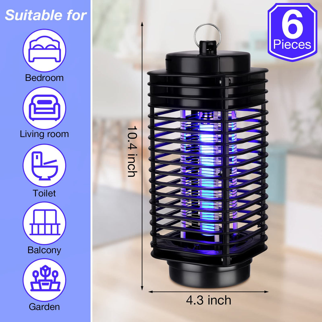 6 Pieces Mosquito Killer Bug Zapper, Electric Insect Fly Trap Electric Mosquito Zappers Fly Zapper Mosquito Killer for Patio Insect Trap Insect Killer Fly Trap for Home Garden Patio Backyard