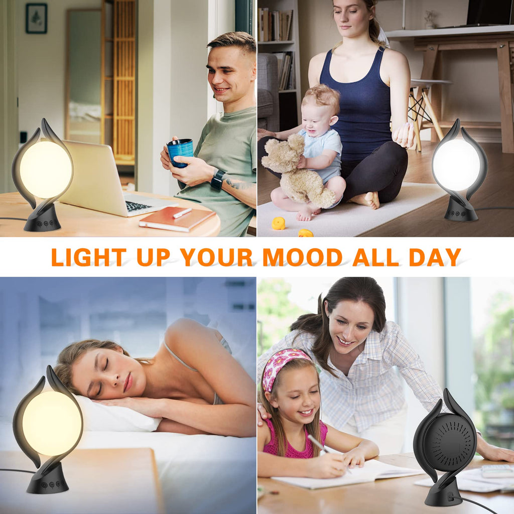 Voraiya® Light Therapy Lamp 10000 Lux, UV-Free Therapy Light with 5 Brightness & 3 Color Temperature, 4 Timer & Memory Function, Full Spectrum, Bright Seasonal Sun Light Lamp for Bedroom, Office