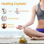 Hopeseed Orgone Pyramid Flower of Life Orgonite Money Healing Crystals Pyramid for Positive Energy with Tiger's Eye Stones and Luck White Crystal That Promotes Wealth, Prosperity and attracts Success