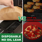 SIUDANGKA Air Fryer Liners Disposable, 200 pcs Rectangle Air Fryer Parchment Paper Sheets Air Fryer Accessories for Ninja SL401 DoubleStack XL 2-Basket Air Fryer