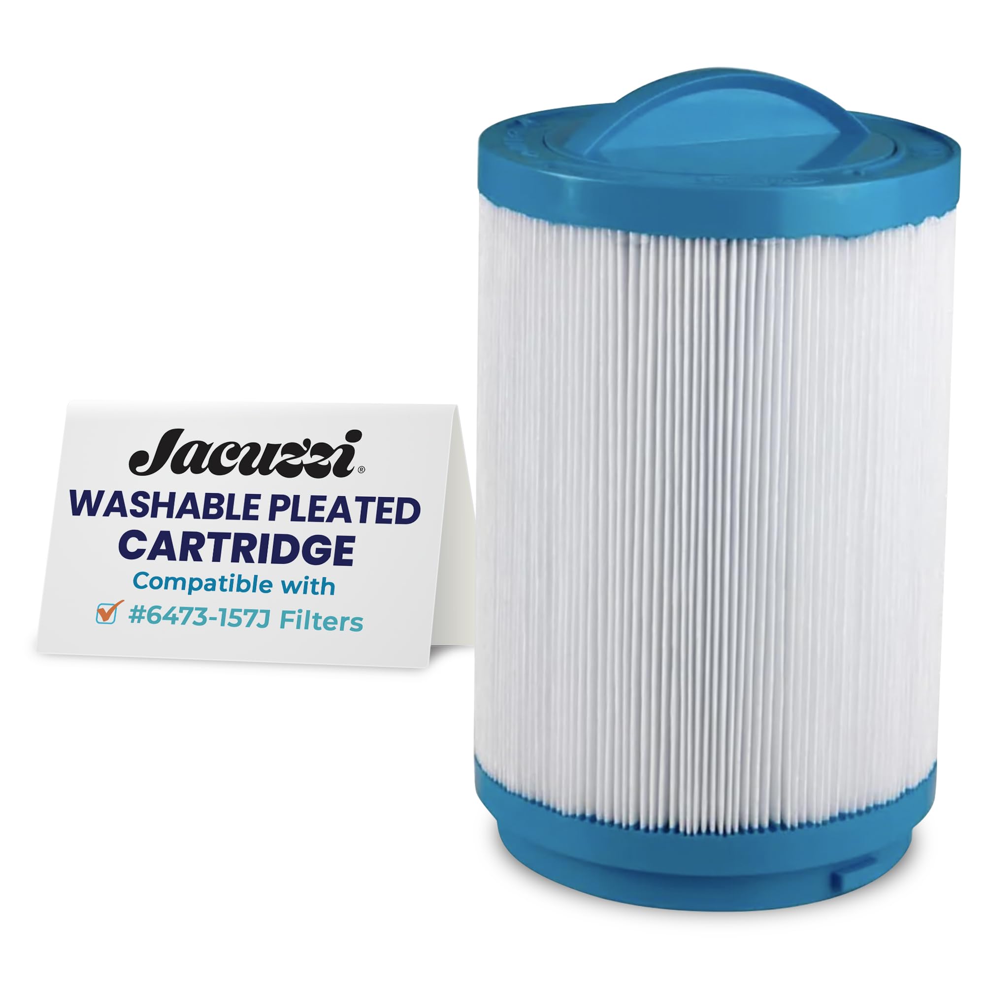 Hot Tub Things Spa Filter Cartridge 40 Sq Ft - Replacement Filter Part# 6473-157J for J-400 & J-500 Series, Dual-Stage Filtration, Spa Water Cleaner, Washable Pleated Cartridge, Easy Installation