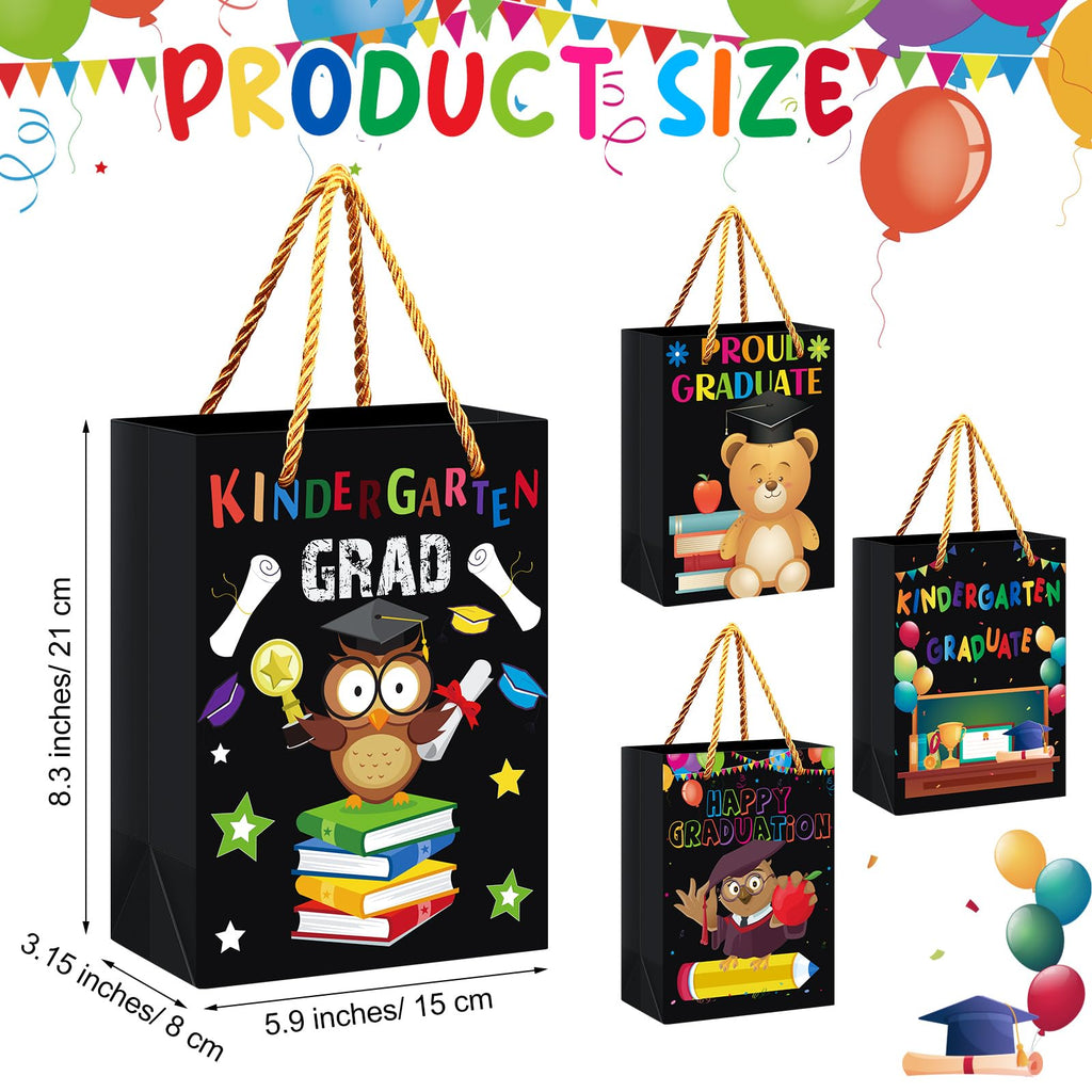 Gilprop 36 Pcs Kindergarten Graduation Gift Bag for Kids Preschool Graduation Gift Bags with Handle Congratulations Graduation Gift Wrapping Paper Bag for Girls Boys Students Pre-k Grad Party Supplies
