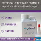 Electrum Eco Stencils Ink for Epson Eco Tank Printers, Methyl Violet-Based Stencil Ink Creates Flawless Stencils That Last up to 1 Hour, Premium Tattoo Stencil Ink Proudly Made in The USA, 4 Ounces