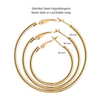 6 Pairs Gold Silver Plated Hoop Earrings for Women, Hypoallergenic Stainless Steel Gold Hoops Silver Hoop Earrings Set, Lightweight Large Small Hoops Women Earrings Loop Earrings Set