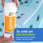 FROG DropH pH and Total Alkalinity Decreaser for Hot Tubs and Swim Spas - 3 lb Bottle with TruDose Measuring Cap for Easy Maintenance & Balancing - 1 Pack