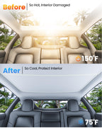 REEVAA 2026 Upgraded Tesla Model Y Sunshade Roof [No Gaps, No Sagging] Model Y Accessories Heat Insulation Foldable Glass Sunroof Cover for Model Y 2020-2025 (Not Fit New Y Juniper), 2PCS, Gray