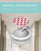 Ecoey Smoke Alarm Fire Detector, Battery Included Photoelectric Smoke Detector with Test Button and Low Battery Signal, Small Fire Alarm for Home, Bedroom FJ136GB, 8 Packs