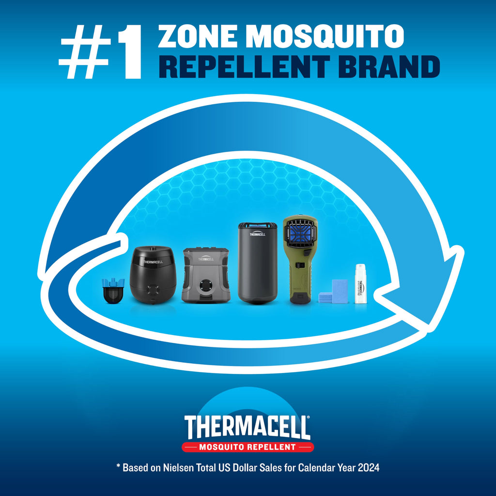 Thermacell Mosquito Repellent Rechargeable Adventure EX-Series EX90; Patio Shield with 9-Hour Battery, Includes 12-Hour Refill, Rubber Armor & Carabiner; Scent Free Bug Spray Alternative