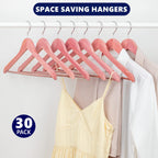 Amber Home American Red Cedar Hangers 30 Pack, Smooth Finish Wood Coat Hangers for Suit Shirt, Aromatic Cedar Clothes Hangers with Swivel Hook & Notches for Dress, Jacket, Pants (Cedar,30)