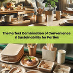 ALPIO 400 Piece Compostable Dinnerware Set for 50 Guests, Biodegradable Paper Plates Set, Eco-Friendly Disposable Plates & Utensils include Paper Plates, Forks Knives Spoons Straws Napkins for Party