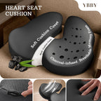 YBBY Seat Cushion for Sciatica - Pressure Seat Cushion for Tailbone Pain Relief – X-Large 20.4 in Memory Foam Coccyx Pillow, Desk Chair & Wheelchair & Truck & Car Seat Cushion