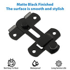 Alise Flip Latch Gate Latches Safety Door Lock for Barn Wood Fence Sliding French Doors,Heavy Duty SUS304 Stainless Steel Gate Hardware,Matte Black MS9500-B