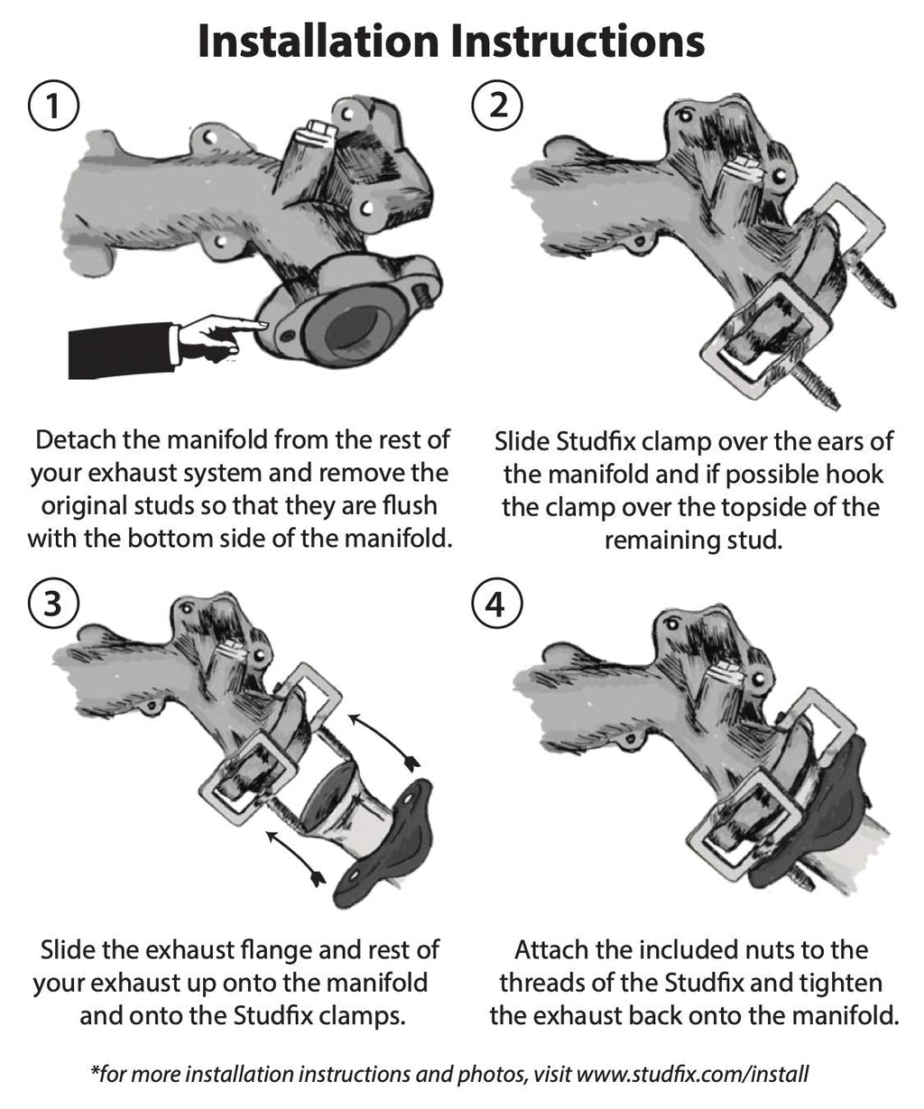 Exhaust Stud Clamp Kit for V8 & V10 Trucks