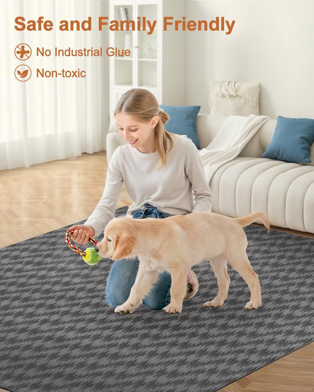 Blvornl Large Office Chair Mat for Hardwood Floor, Rolling Chair Mat for Hard Wood, Large Anti-Slip Hard Floor Protector, Heavy Duty Computer Desk Rug for Office and Home 50"*63" Dark Grey