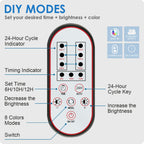 Gamalta Aquarium Light, 22W 24/7 Lighting Cycle, Sunrise/Daylight/Moonlight Mode and Custom Mode with Expandable Bracket, Adjustable Timer and 7 Color Brightness for 24~30IN Fish Tank
