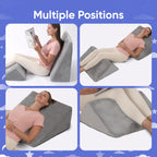 AllSett Health Bed Wedge Pillow – 2 Separate Memory Foam Incline Cushions, System for Legs, Knees and Back Support Pillow - Grey