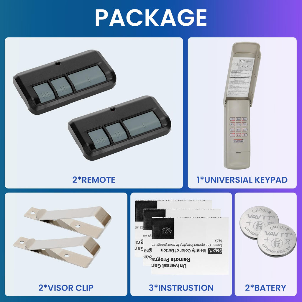 for liftmaster Craftsman Chamberlain Garage Door Opener Keypad Remote Universal, 893MAX 893LM 373LM 971LM 877MAX 877LM G940EV-P2 CMXZDCG440 878MAX