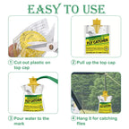 Outdoor Fly Traps with Adjustable Hanging Chain, Disposable Hanging Fly Traps with Natural Pre-Baited Bags | Effective Fly Killer for Backyard, Patio, Park or Farm 4 Pack