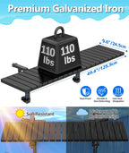 BoYata Pool Bar, Above Ground Pool Side Bar, 49.4×9.6" Galvanized Iron Poolside Table Holds 110LBS, Swim Up Bars Fit Top Rails 4.48" or Less, Frame Above Ground Round & Oval Swimming Pools Accessories
