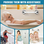 Grab Bars for Bathtubs and Showers, 16 Inch Shower Handle Heavy Duty Suction Cup Grab Bars for Shower Chair, Bathroom Safety Bar for Elderly (Black 2 Pack)
