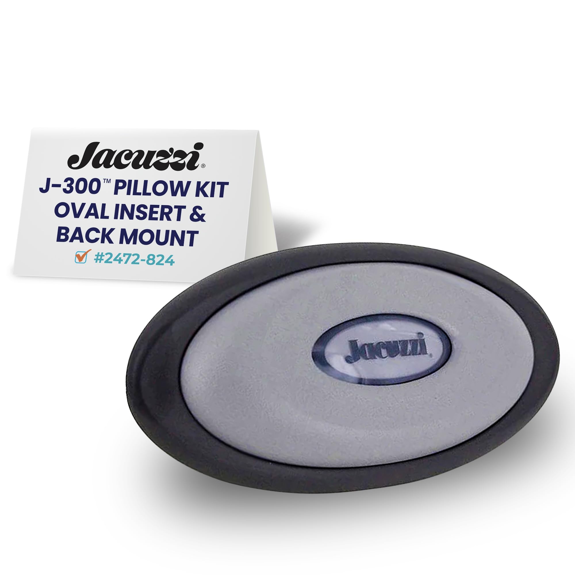 Jacuzzi J-300 Series Oval Pillow Insert + Back Mount, Replacement Spa Pillow for Hot Tub, Comfortable Headrest Cushion with Easy Installation, Durable Vinyl Design for Relaxing Soaks & Spa Upgrade