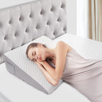 Forias 7.5" Wedge Pillow for Sleeping Bed Wedge Pillow for After Surgery Triangle Elevated Pillow Wedge for Acid Reflux Gerd Snoring Back Pain, Air Layer Removable Machine Wash Cover | Memory Foam Top