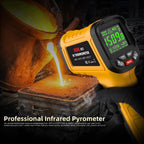 BSIDE Infrared Thermometer Pyrometer 50:1 Industrial Temperature Gun -58℉~2552℉(-50℃~1400℃) IR Laser Thermometer, High Temp Non-Contact Digital Thermometer for Furnace Smelt Forge