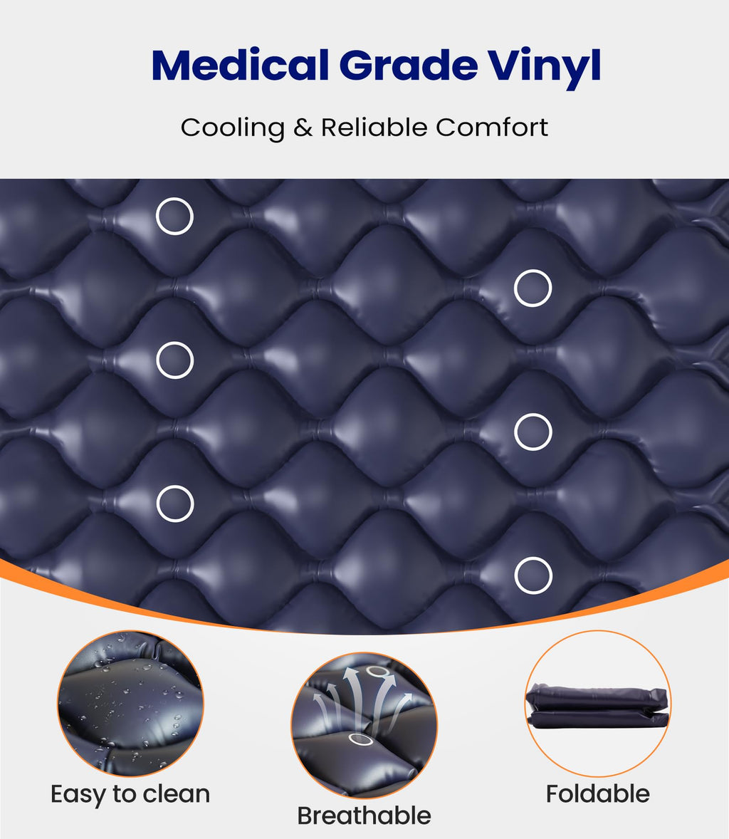 VOCIC Alternating Air Pressure Mattress Pad, Bed Mattress Topper with Micro Air Holes & Sleep Mode, Waterproof Pressure Relief Ulcer Cushion Pad for Hospital Beds and Home Use, S34