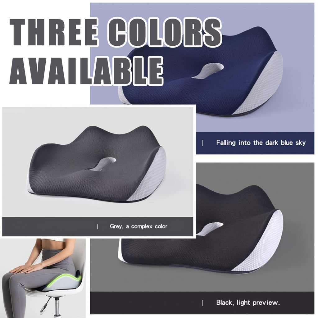 SERENESITZ Serene Sitz Orthopedic Seat Cushion, Serensitz Orthopedic Seat Cushion, Ergonomic Memory Foam Seat Cushion for Office Chair Cushion, Car Seat, Airplane, Sciatica & Back Pain Relief (Black)