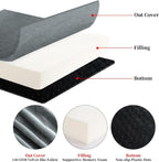 HOMBYS Memory Foam Recliner Cushion for Elderly, 4" Thickness Seat Cushion with Lumbar Support Pillow, Non-Slip & Supportive Chair Seat Cushion with Backrest, (Light Grey, 21.5" Backrest)