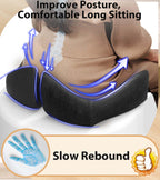 Airllantry Seat Cushion, Memory Foam Pressure Relief Coccyx Cushion for Tailbone Pain, Extra-Large Butt Pad for Office Chair, Car Seat, and Gaming Chair Pain Relief, Extra Cover