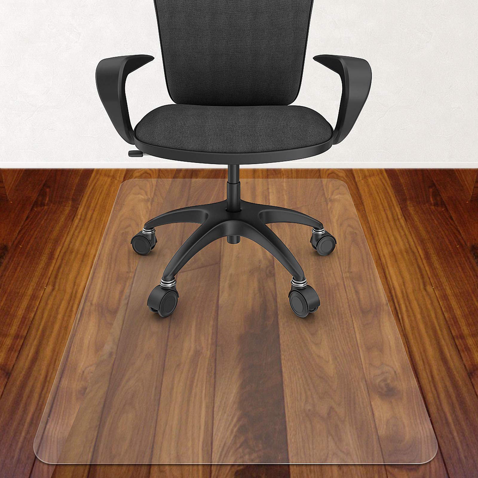 Azadx Large Chair Mat for Hardwood Floor 48 x 59'', Clear Office Chair Mat for Hard Floors Rectangle, Plastic Floor Mat for Wooden/Tile Floor