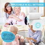 CallToU Wireless Caregiver Pager Call Button for Hard of Hearing Waterproof 500+ FT Nurse Alert System Elderly Monitoring Patient/Seniors 3 Panic Button 1 Plug-in 1 Vibration Receiver