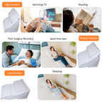 Adjustable Orthopedic Bed Wedge Pillow Set, Reading Pillow & Back Support for Sleeping, Memory Foam Wedge for Lower Back, Knee and Leg Pain, Acid Reflux, Snoring, Post Surgery Recovery