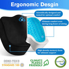 CushyOasis Seat Cushion, Chair Cushions, Office Chair Cushions, Anti-Slip Bottom & Removable Cover Tailbone Pain Relief Cushion, Memory Foam Seat Cushion for Office, Wheelchair, Car (Black)