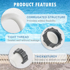 HOMNUTS Pool Hoses for Above Ground 1.5’’ Diameter 59" Long Accessory Swimming Pool Replacement Hose, 2 Pack Filter Pump Hose Compatible with Pump Models