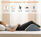Knee Wedge Pillow 6.3'' for Post-Surgery Recovery - Leg Elevation Support for Sleep Position,Alleviating Lower Back & Hip Pain Enhancing Circulation in Ankles Legs Triangle Pillow with Removable Cover