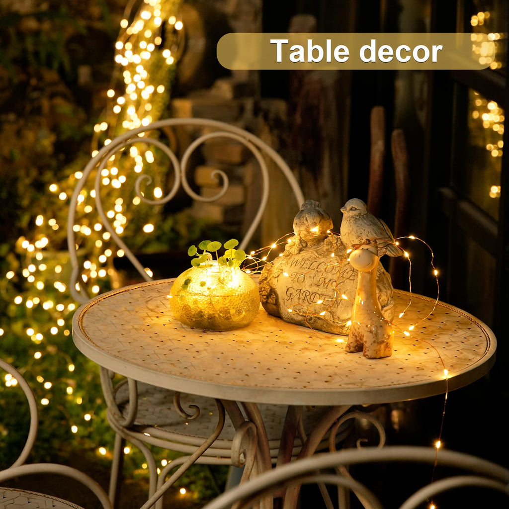 JMEXSUSS 2 Pack Fairy Lights Battery Operated with Remote, Total 400 LED 132ft Battery Powered String Lights, Twinkle Christmas Fairy Lights for Bedroom Centerpiece Indoor Outdoor Decor, Warm White